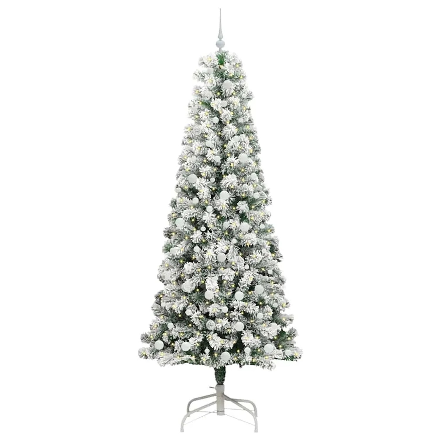 vidaXL Künstlicher Klappbarer Weihnachtsbaum Grün und Weiß 240 cm 3395616