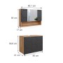 Vicco Badmöbel-Set Irma, 2-teilig, Eiche Goldkraft/Anthrazit: Unterschrank (80 cm) und Spiegelschrank.