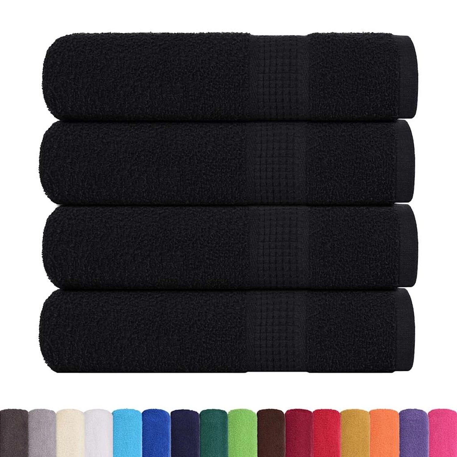 vidaXL Badetücher 4 Stk Schwarz 100x150 cm 360 g/m² 100% Baumwolle 136957