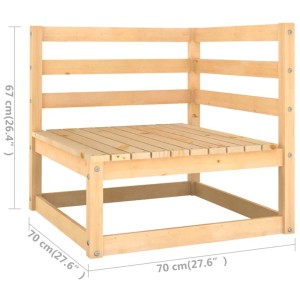 vidaXL 3-Tlg. Gartenlounge Set aus Kiefernholz, unbehandelt. Gartenmöbel für entspannte Stunden im Freien.