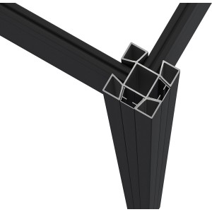 ZacAlu Aluminium Zaunpfosten in Anthrazit, Detailansicht der Schwalbenschwanznuten.