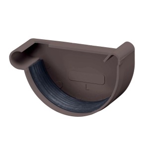 Inefa Rinnenboden links, dunkelbraun, NW 150, mit Dichtung für die Dachrinne.