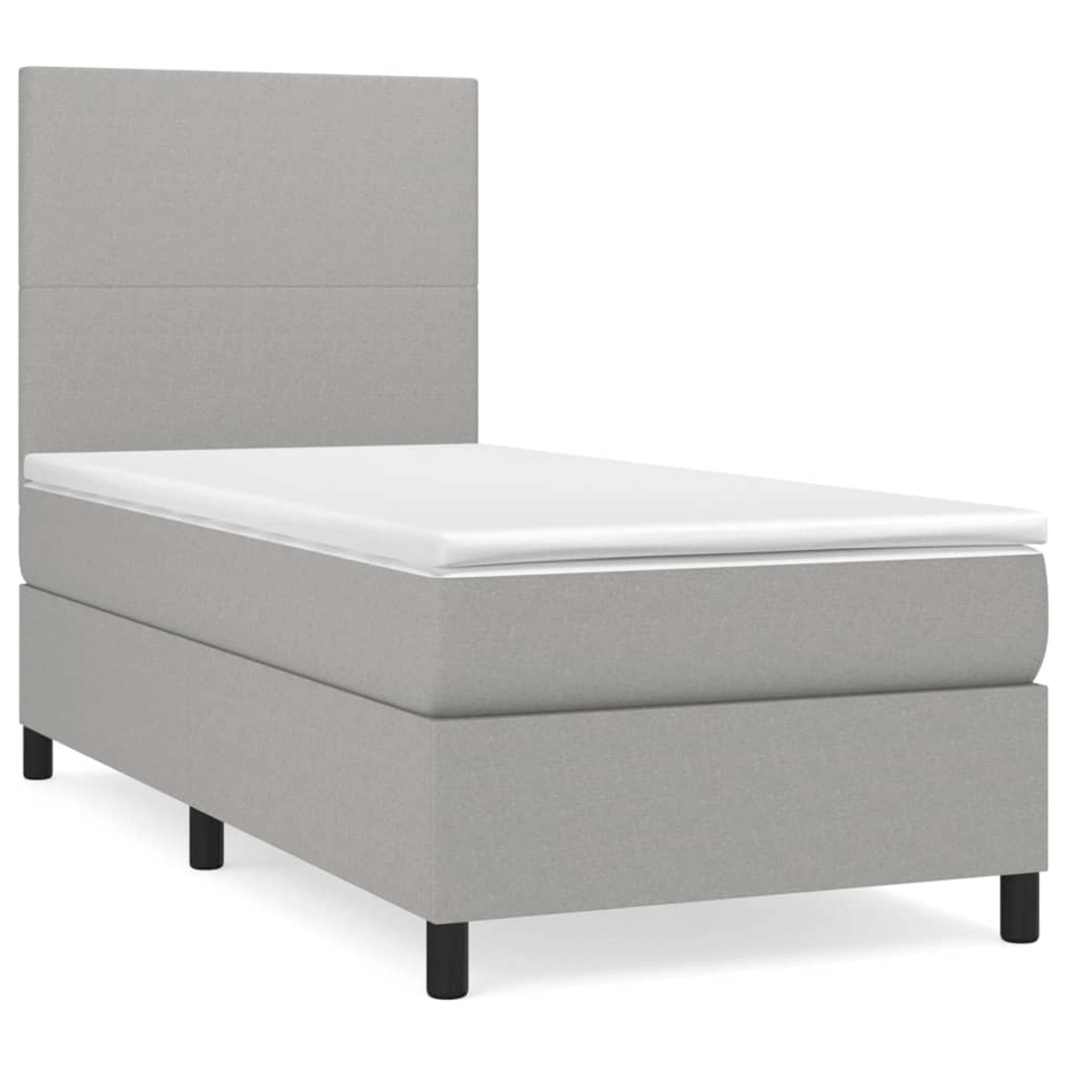 vidaXL Boxspringbett mit Matratze Hellgrau 80x200 cm Stoff 3141569 günstig online kaufen