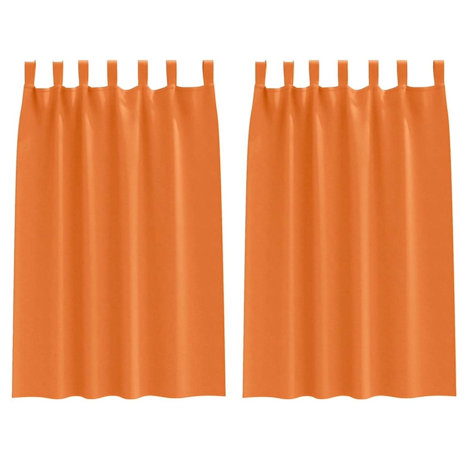 vidaXL Verdunkelungs-Vorhänge mit Ringen Helles Orange Polyester 4107619 günstig online kaufen