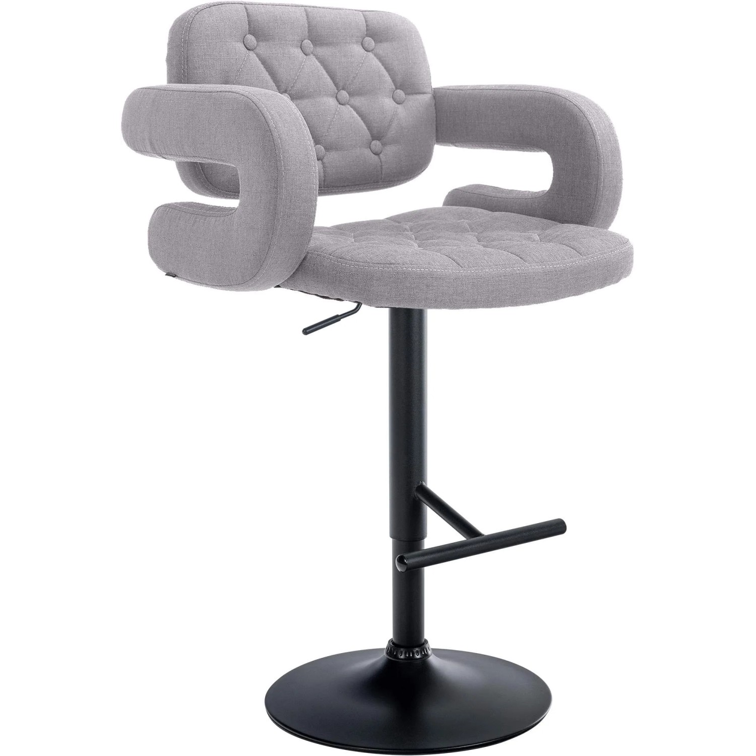 CLP Barhocker Dublin Stoff Grau/Schwarz