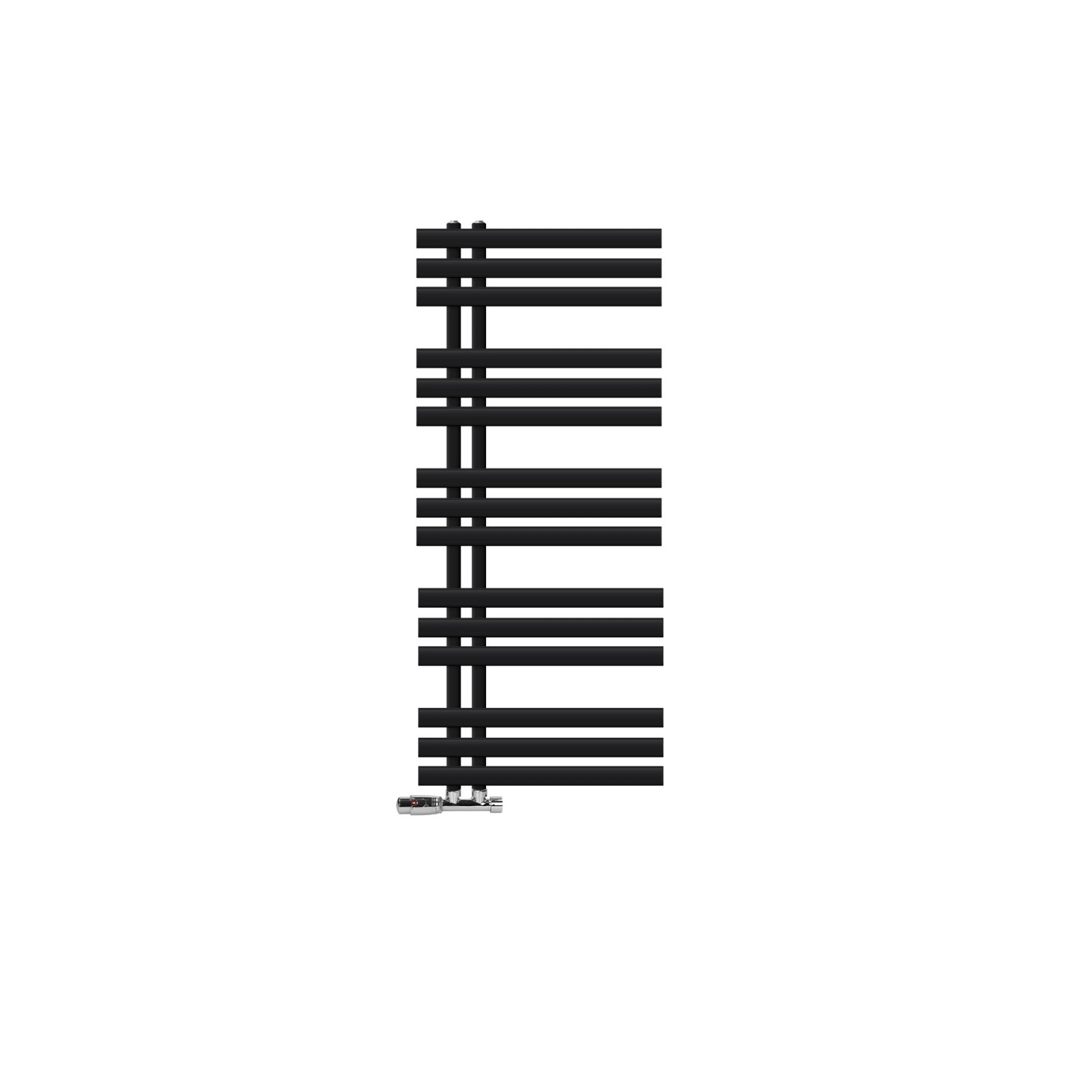 LuxeBath Badheizkörper Iron EM 500x1200 mm Schwarz Matt Thermostat Eck günstig online kaufen