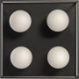 Schwarze Ledvance Bad-Deckenleuchte Decor Square mit 4 weißen Lampen, 35x35 cm.