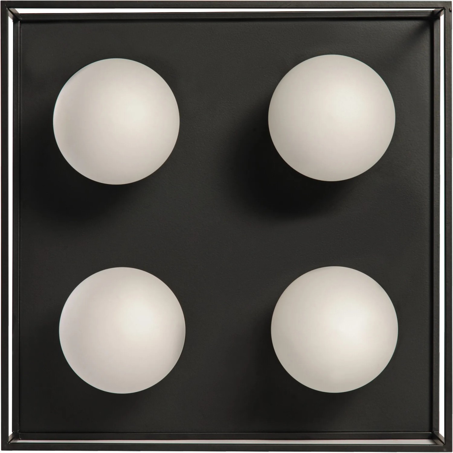 Schwarze Ledvance Bad-Deckenleuchte Decor Square mit 4 weißen Lampen, 35x35 cm.