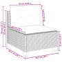 vidaXL Gartenmöbel: Schwarzes Ecksofa aus Rattan mit cremefarbenen Kissen, Teil einer 10-teiligen Sofagarnitur.