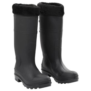 vidaXL Gummistiefel mit Herausnehmbarem Innenfutter Schwarz Größe 39 PVC 137597
