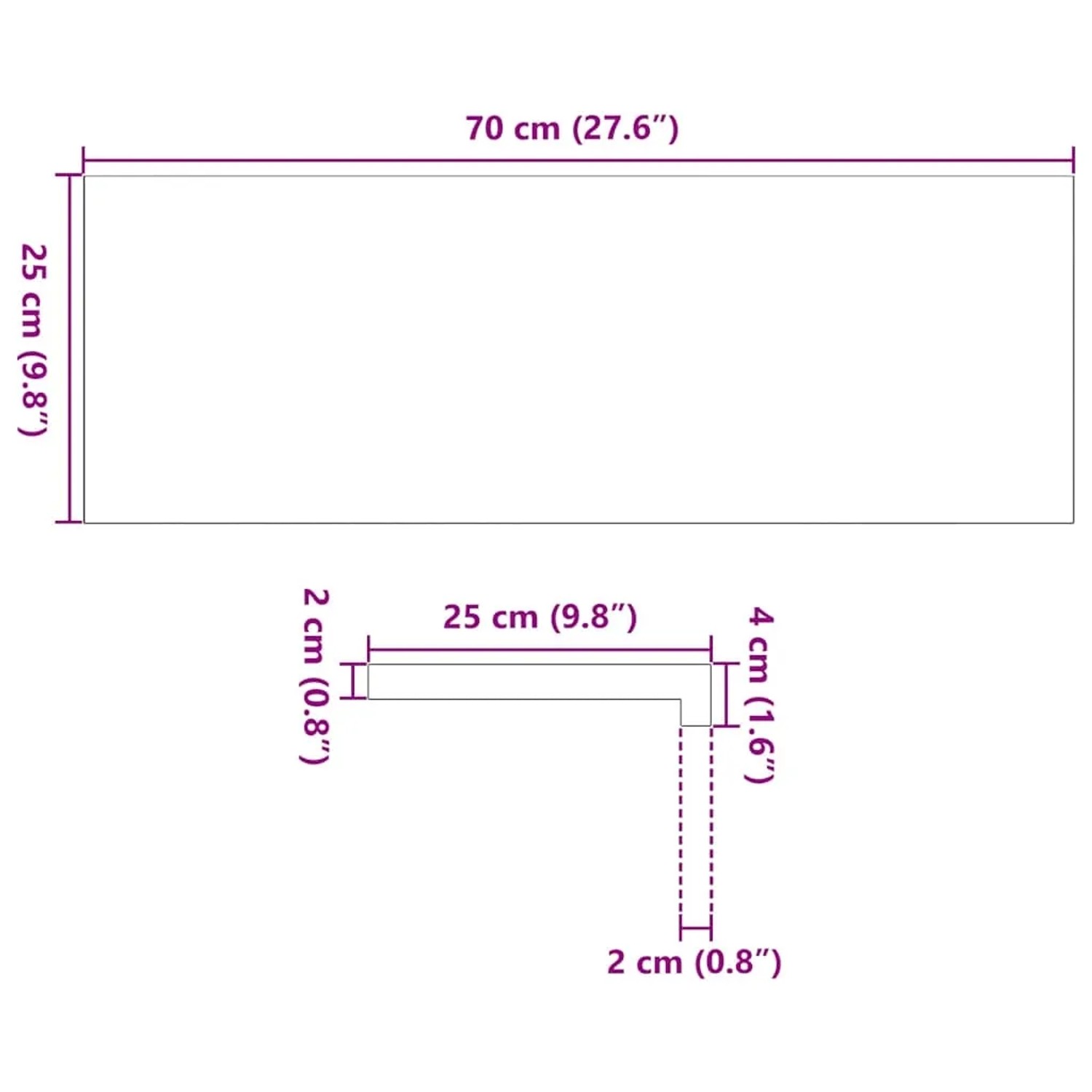 vidaXL Treppenstufen 2 Stk Unbehandelt 70x25x2 cm Massivholz Eiche 3283772_11