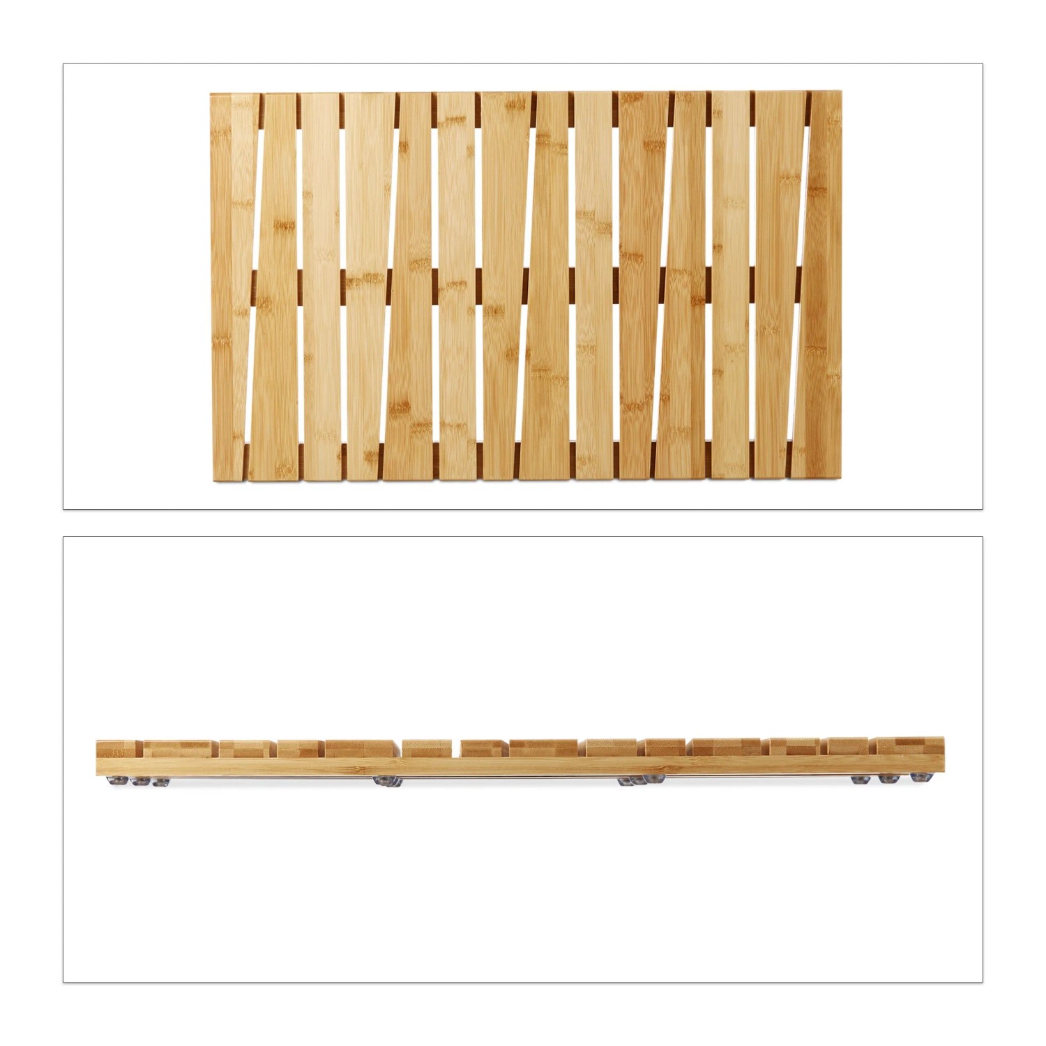 Relaxdays Bambusmatte Bambus Natur Rutschfest 3 cm x 65 cm x 40 cm 2,78 kg