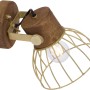 Wandlampe Alami von Just Light, 1-flammig, Messing matt mit Holz und Gitter.