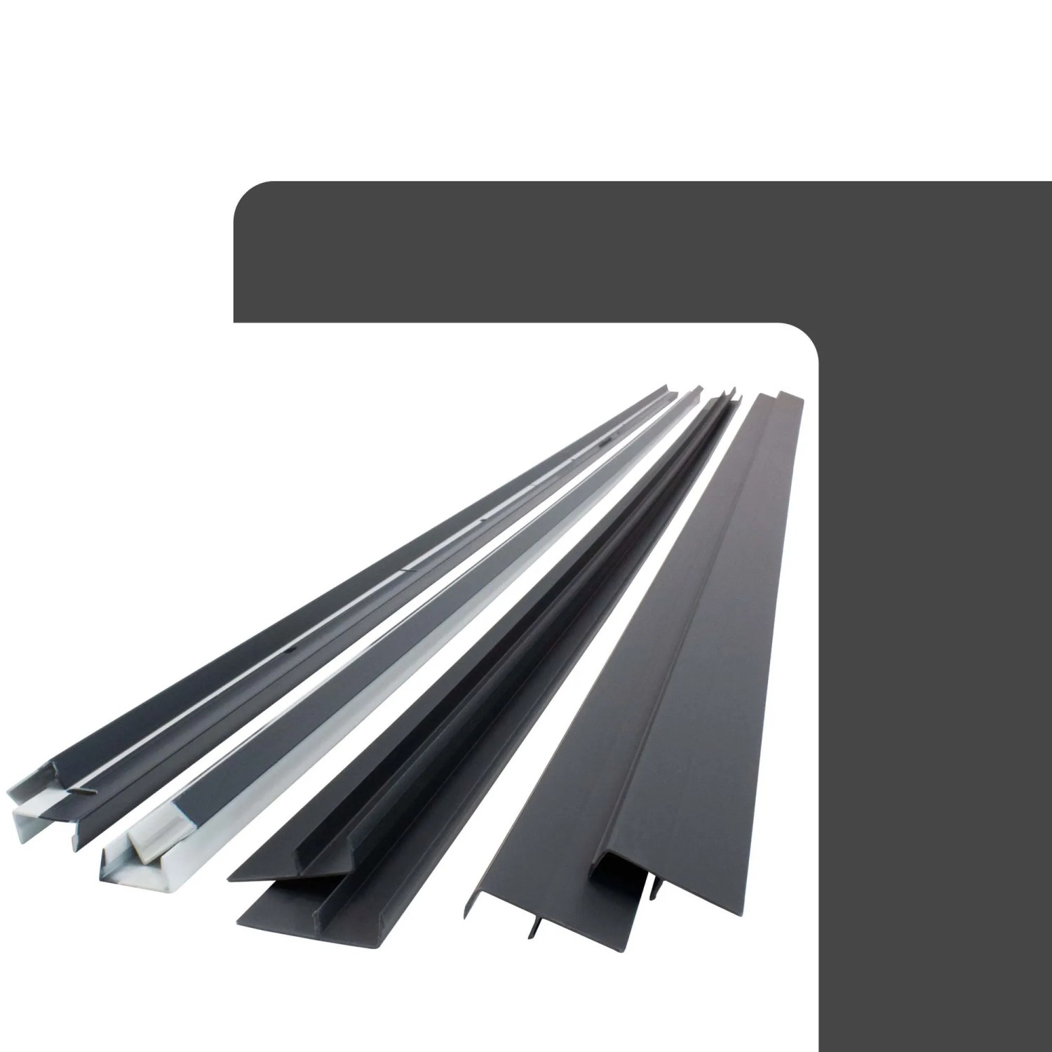 Protektor Noppenbahnprofil Universal, 5 Stück, anthrazit, für Außenputz und Fassadenschutz.