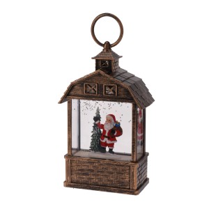 Hängende LED Laterne mit Weihnachtsmann und Tanne, 14cm, 4fach sortiert, Weihnachtsdeko.