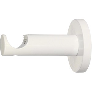 Weiße Mydeco Gardinenstangen-Halterung Function für 2 cm Stangen, Wandabstand 6,5 cm.