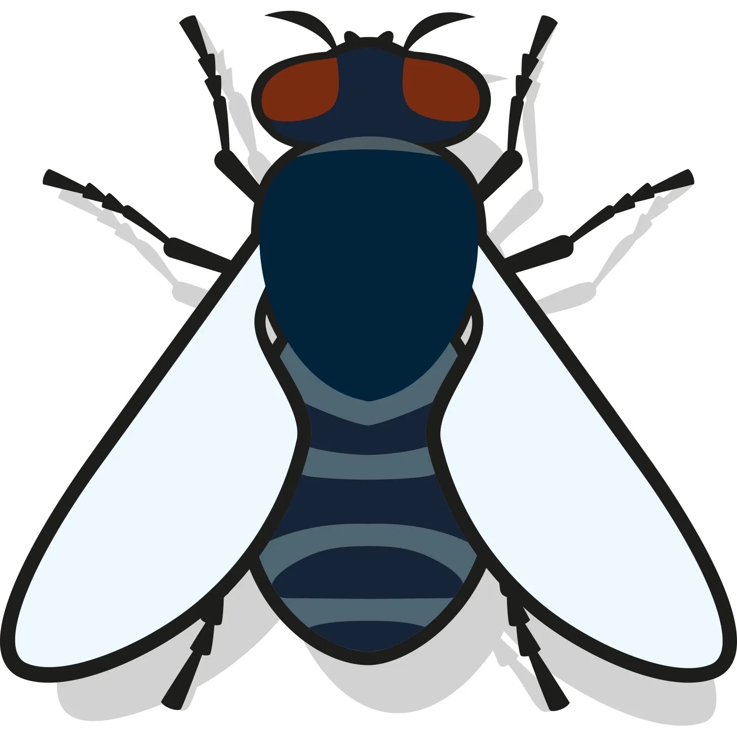 Illustration einer Stubenfliege. Nexa Lotte Moskito-Stäbchen gegen Ungeziefer.
