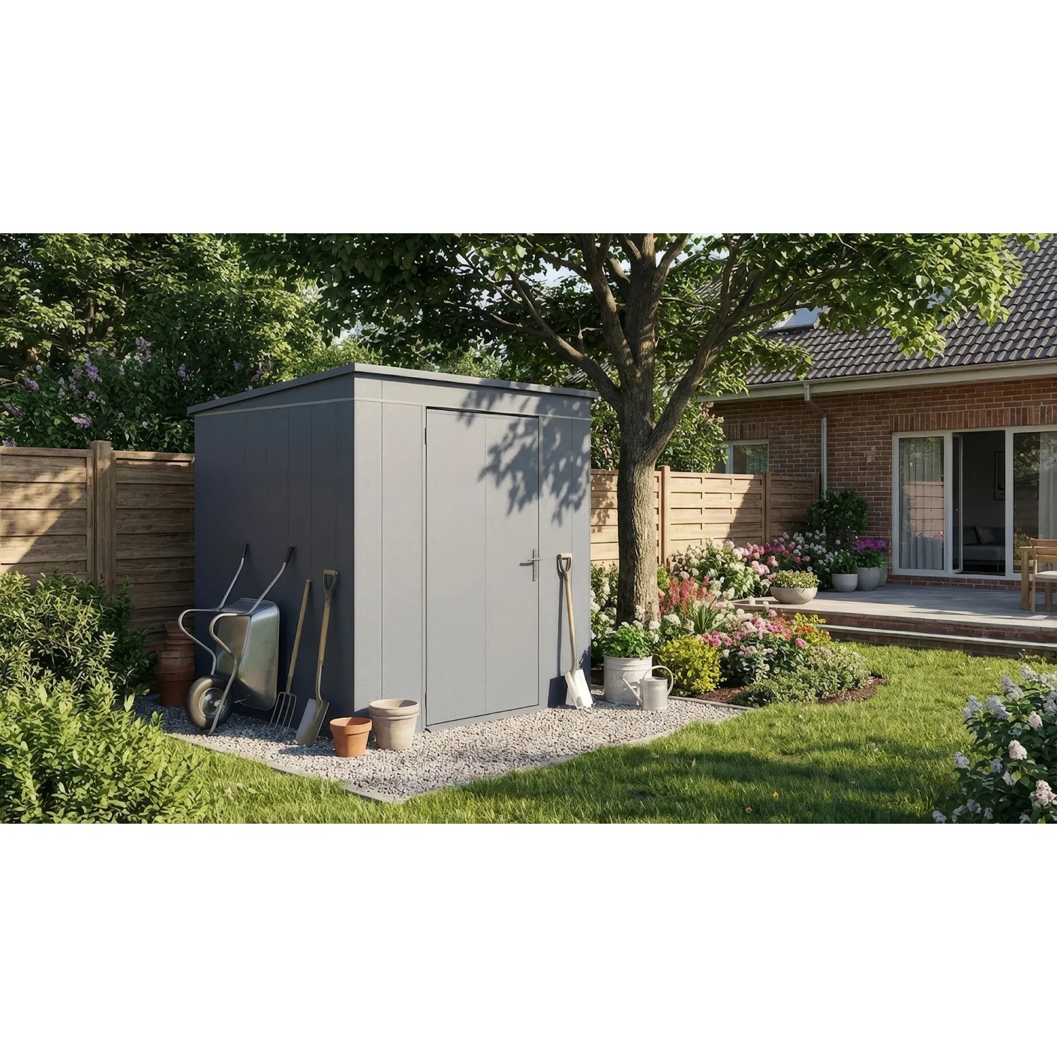 Weka Metall-Gerätehaus Gary 192 cm x 198 cm Anthrazit