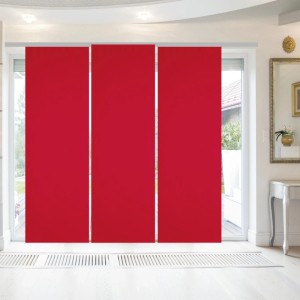 Arsvita Schiebegardine Alessia, 3er-Pack, Rot, blickdicht für Fenster.
