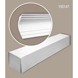 PROFHOME Eckleisten Set, 4 Stuckleisten (8m), weiß, für Paneel-Zubehör.
