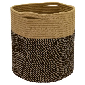 HMF 39015-31CM-81 Aufbewahrungskorb Versteckten Griffen Runder Korb Kallax 31 x 31 cm Schwarz-Honig