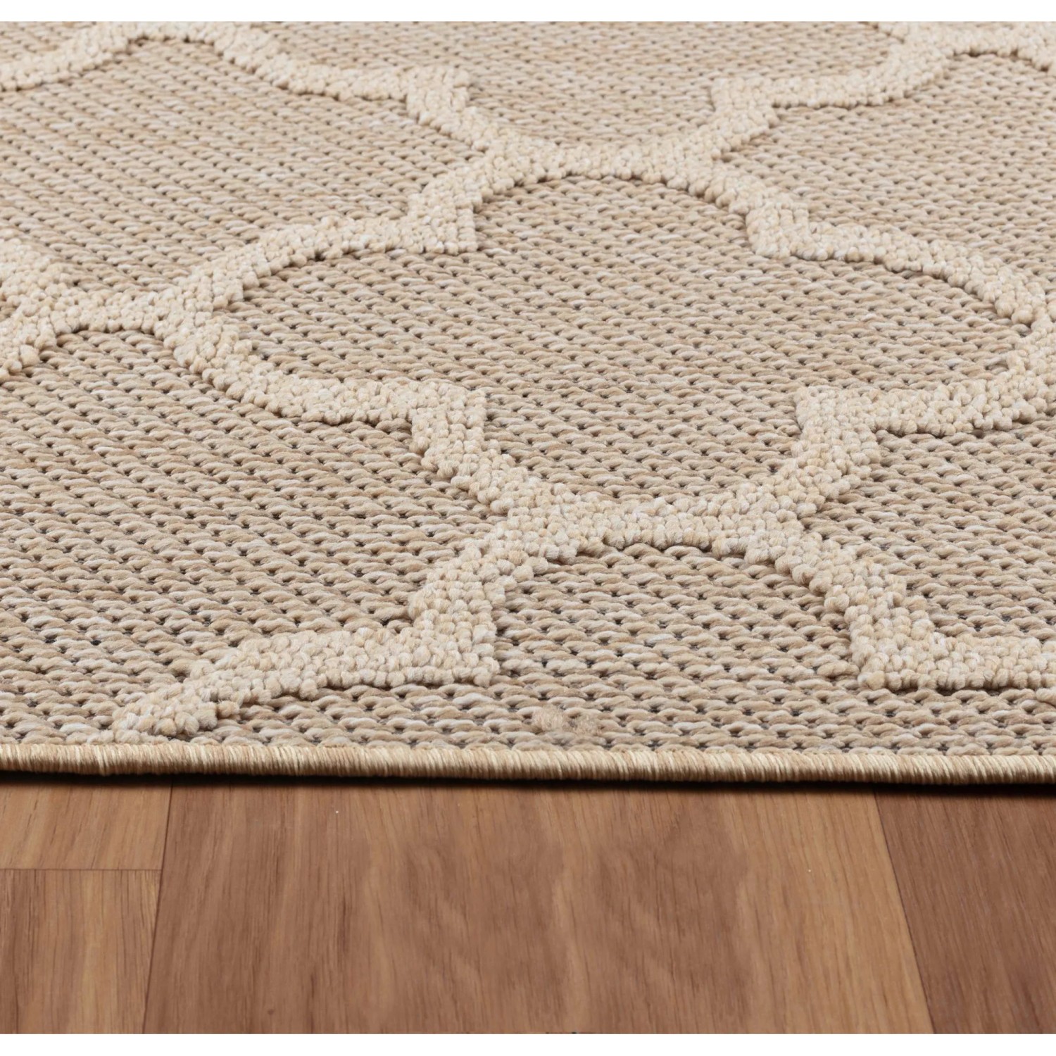 Beiger Ayyildiz In- und Outdoor-Teppich Patara mit skandinavischem Muster, 200x290 cm.