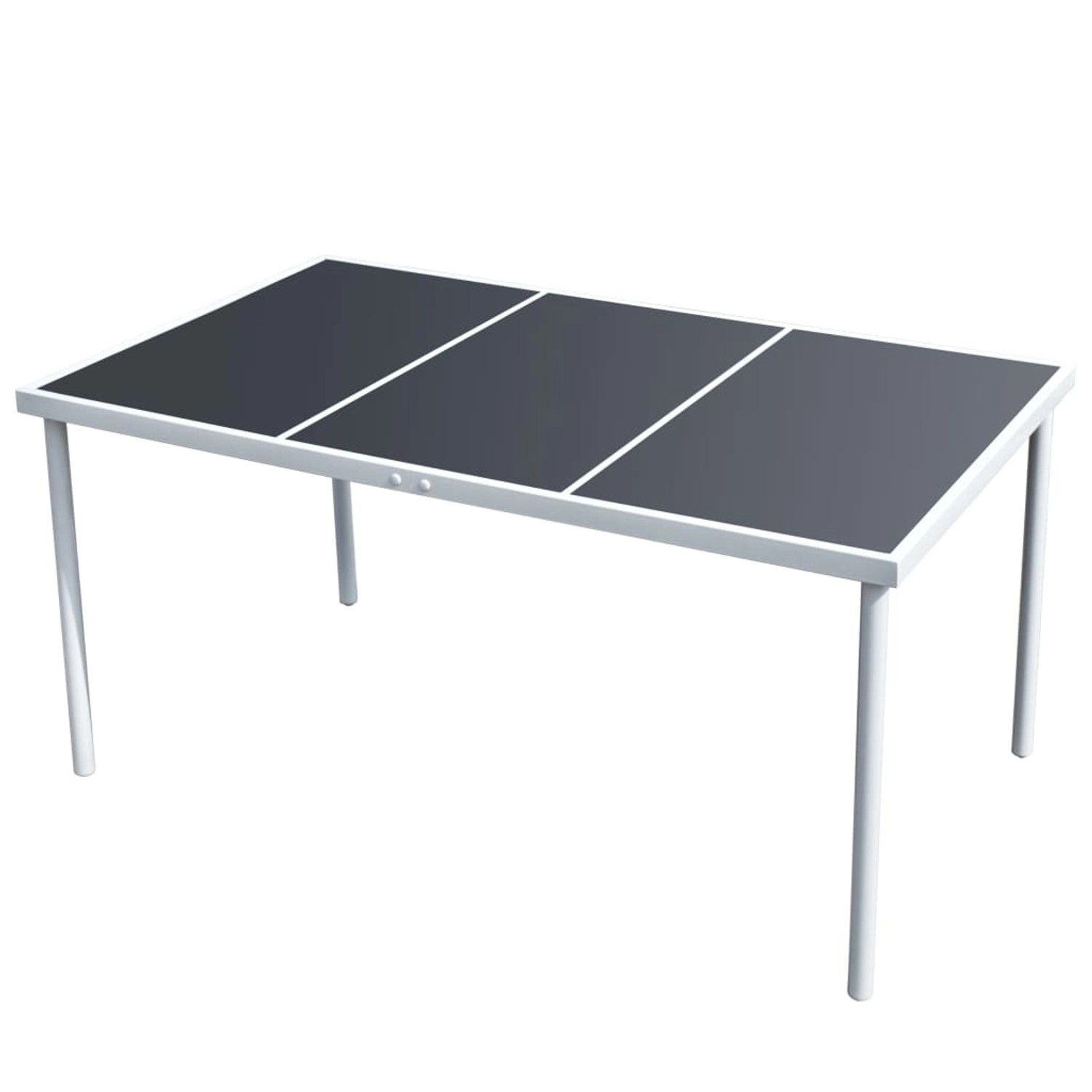 vidaXL Gartentisch 150x90x74 cm Schwarz Stahl 43305 günstig online kaufen