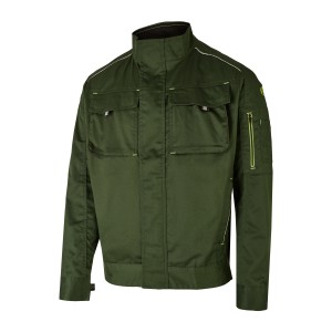 Hans Schäfer Arbeitsjacke Professional, oliv-schwarz, Gr. 50. Workwear Jacke mit Taschen und Reflexstreifen.