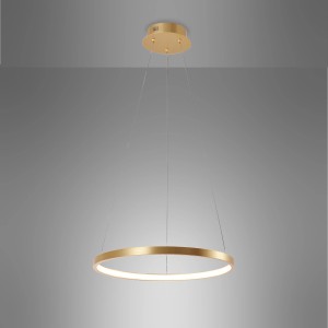 Moderne Just Light Pendelleuchte Circle Gold, Ø 40 cm. Design-Hängelampe mit warmweißem Licht.