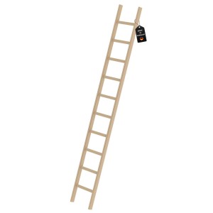 Holz-Anlegeleiter mit 10 Sprossen, ohne Traverse. Made in Germany.