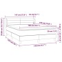 vidaXL Boxspringbett dunkelgrau (140x190 cm) mit Maßangaben.