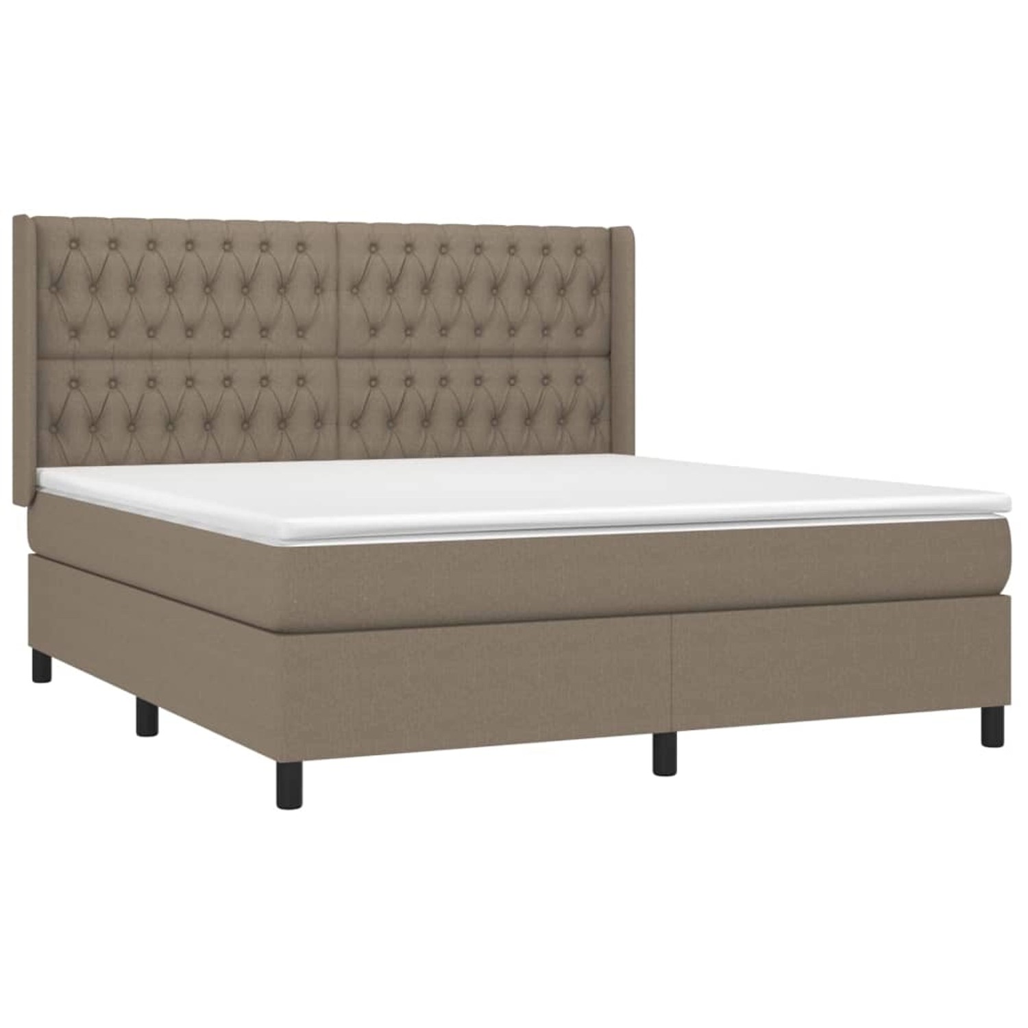 vidaXL Boxspringbett mit Matratze & LED Taupe 180x200 cm Stoff 3138577 günstig online kaufen