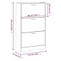 vidaXL Schuhschrank Hochglanz-Weiß 63x24x103 cm Holzwerkstoff 342554_8