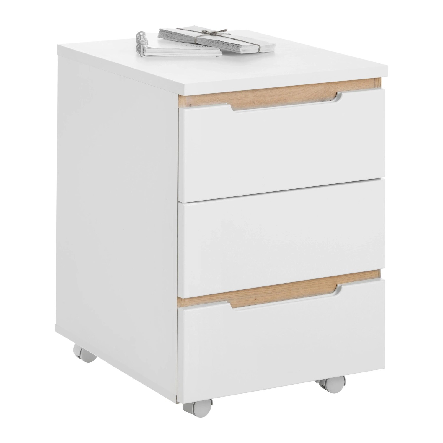 Mömax Rollcontainer Dallas Weiß/Eiche Artisan