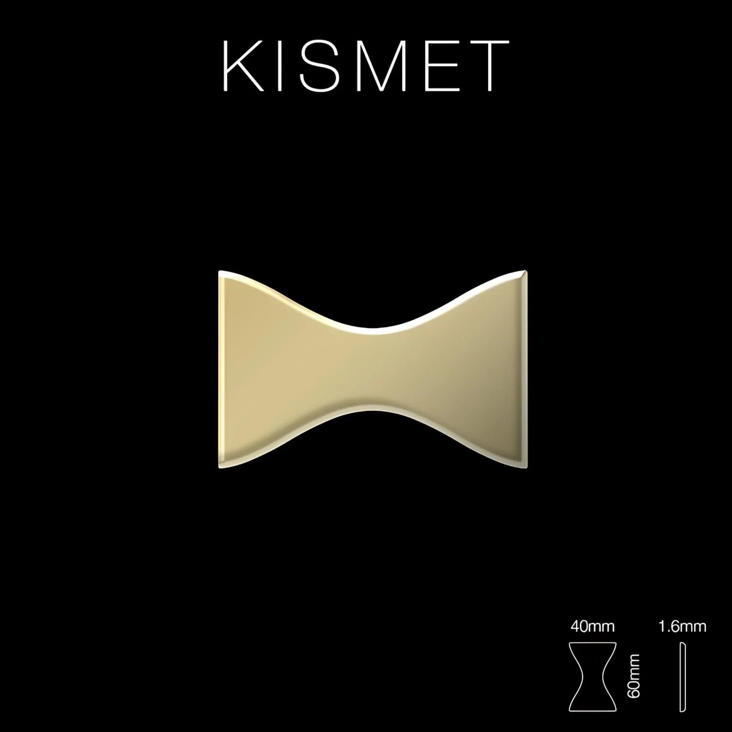 Goldene ALLOY Mosaikfliese Kismet im Hochglanz-Design, gefertigt aus Titan.