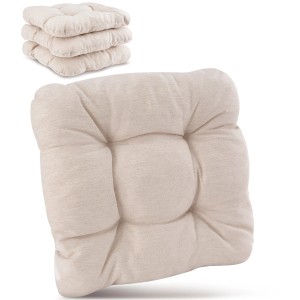 Beautissu HighLux SK Stuhlkissen 40x40x8cm Natur 4tlg