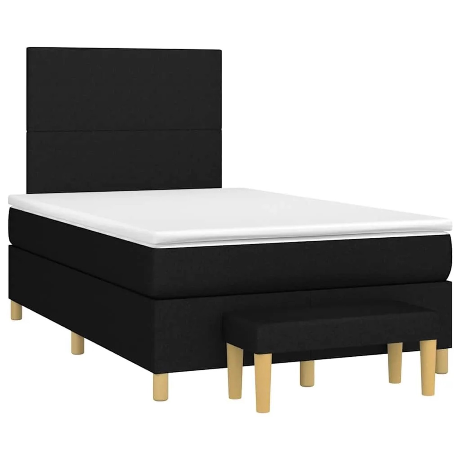 vidaXL Boxspringbett mit Matratze Schwarz 120x190 cm Stoff 3270392 günstig online kaufen