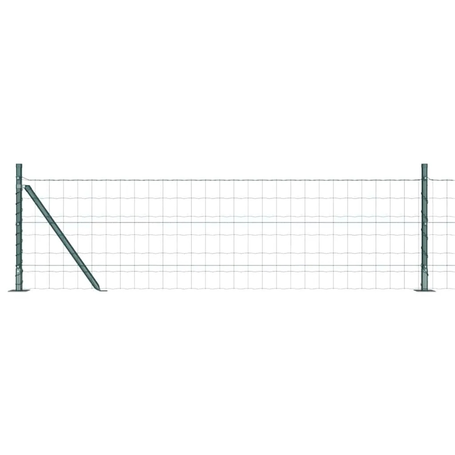 vidaXL Zaun mit Pfosten Grün 0,4 x 50 m Stahl und PVC 3350872