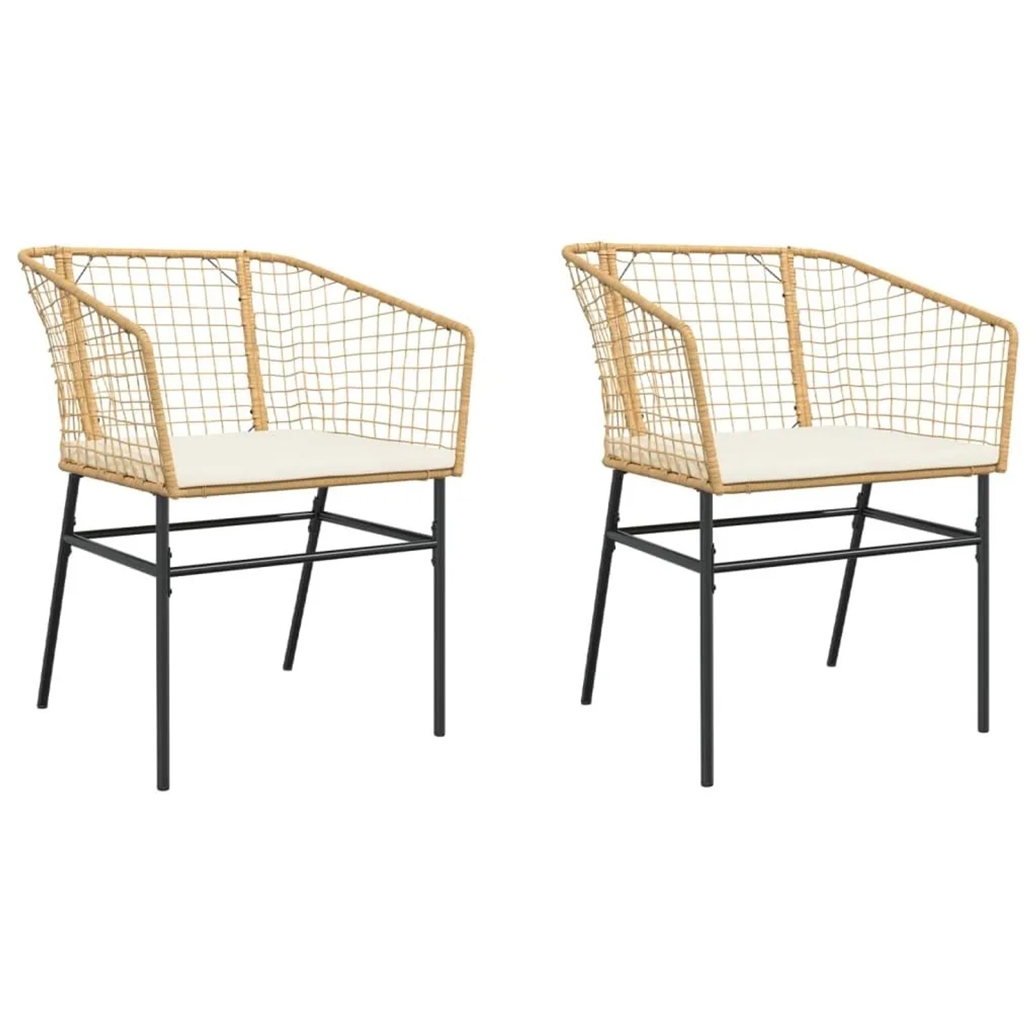 vidaXL Gartenstühle 2 Stk mit Kissen Braun Poly Rattan 369101 günstig online kaufen