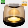 Dimmbare LED Akku Tischleuchte mit Rauchglas, warmweiß (2700K) und RGB, geeignet für Innen & Außen.