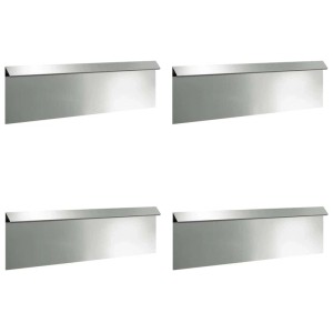 4er Set vidaXL Schneckenzaun, silberner Beetzaun aus verzinktem Stahl, 100x3,5x25 cm.