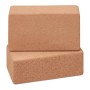 Relaxdays Yogablock 2er Set Kork Natur Rutschfest 12 x 22,5 x 7 cm 0,6 kg