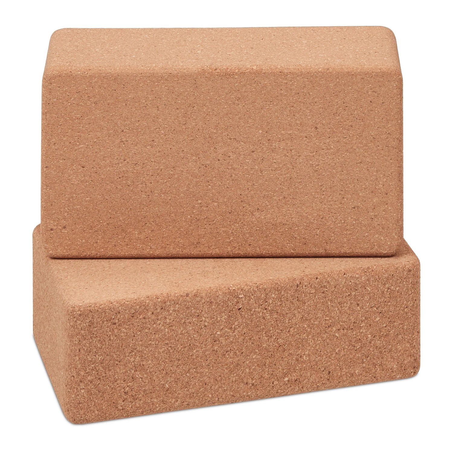Relaxdays Yogablock 2er Set Kork Natur Rutschfest 12 x 22,5 x 7 cm 0,6 kg