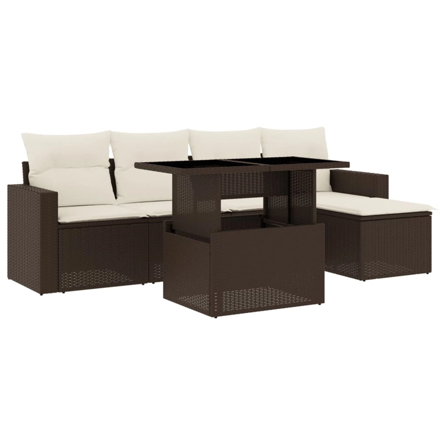 vidaXL 6-Tlg Garten-Sofagarnitur mit Kissen Braun Poly Rattan 3267243 günstig online kaufen