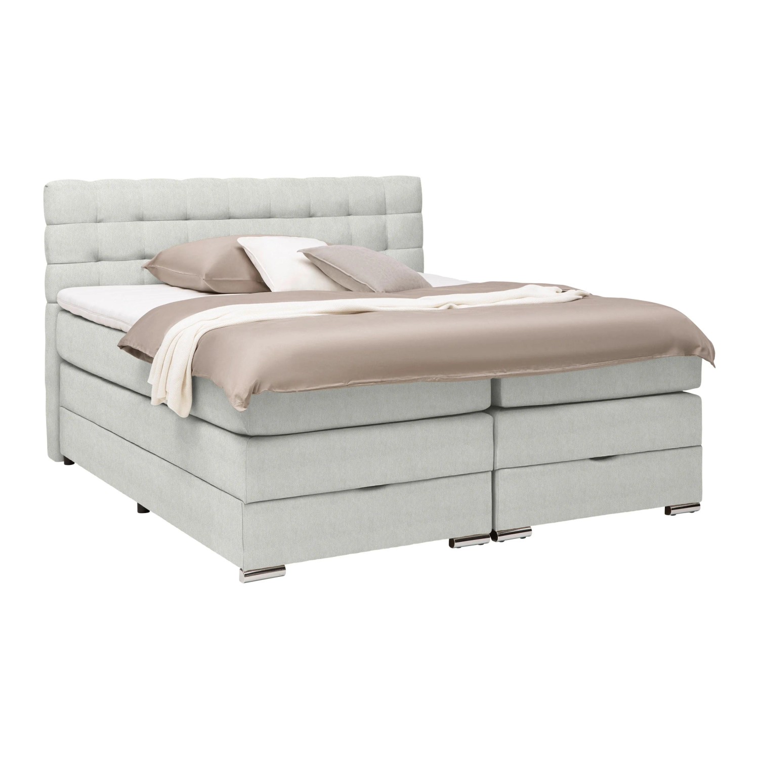 Premium Living Boxspringbett London Grau ca. 160x200cm