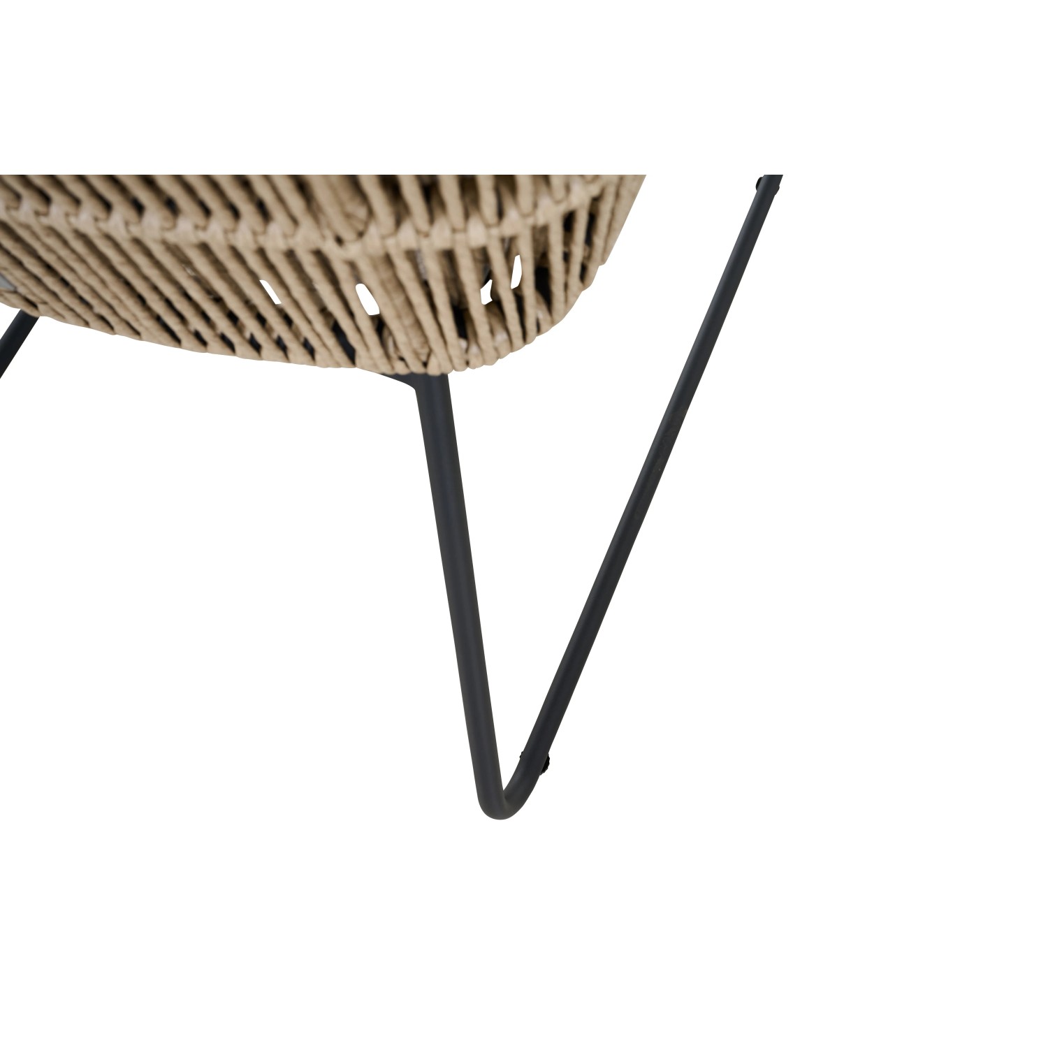 Detailaufnahme: Siena Garden Kansas Dining Sessel, Taupe-Geflecht, anthrazitfarbenes Gestell.