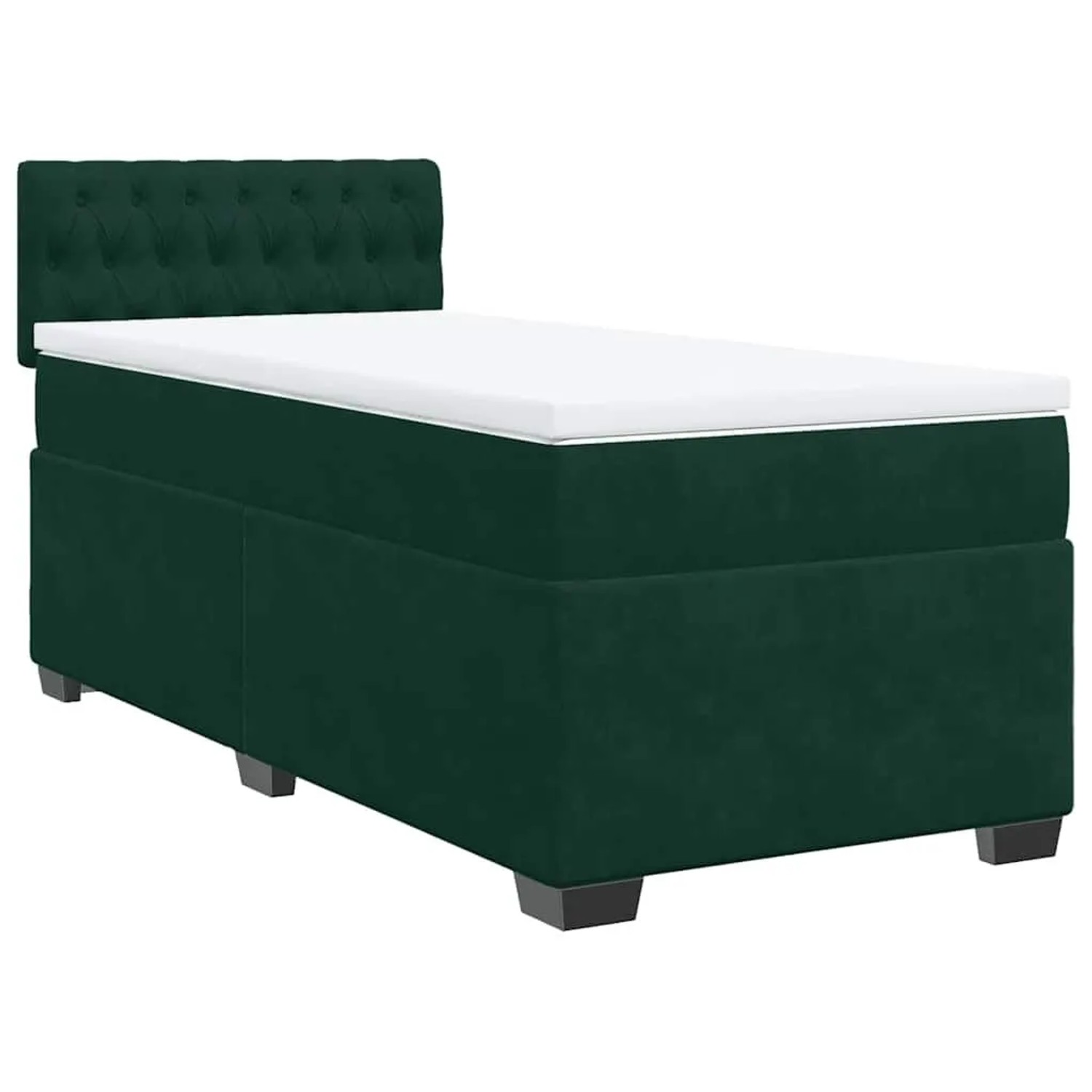 vidaXL Boxspringbett mit Matratze Dunkelgrün 90x190 cm Samt 3288495 günstig online kaufen