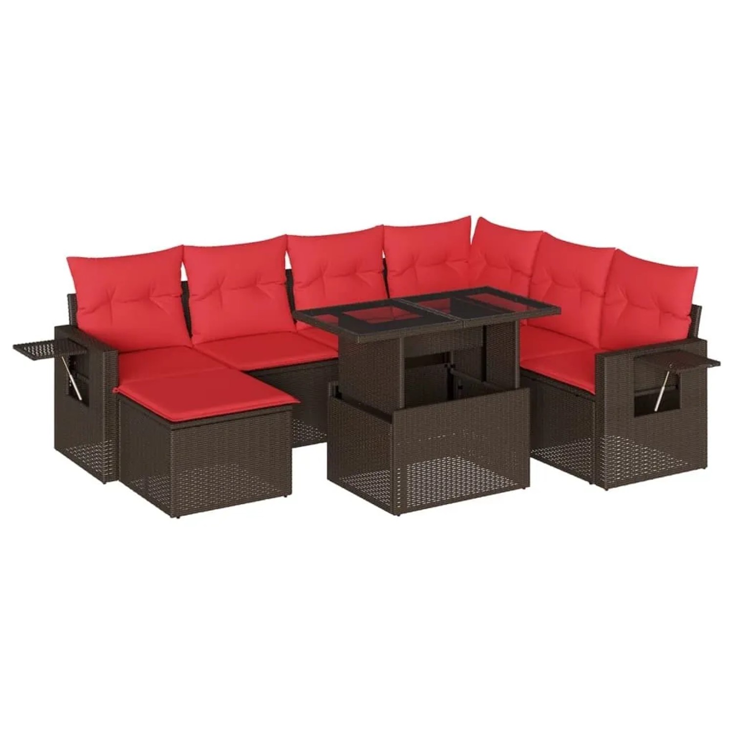 vidaXL 8-Tlg Gartensofa-Set mit Kissen Braun Polyrattan 3268074 günstig online kaufen