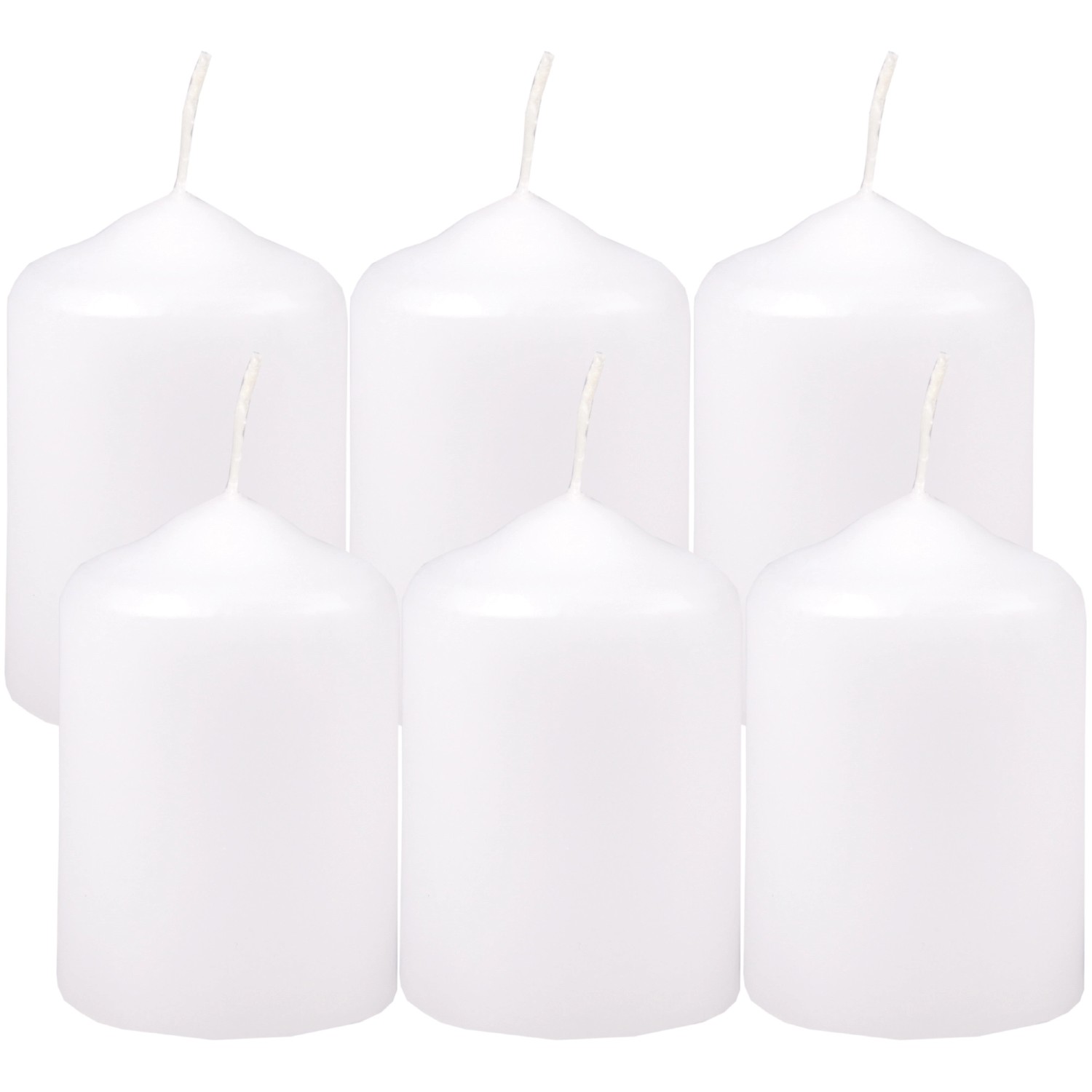 HS Candle Stumpenkerzen Ø4cm 6er Pack Weiß günstig online kaufen