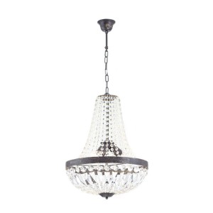 Orion Leuchten Kronleuchter ⌀ 40cm 3 x E27 Kristall Antik